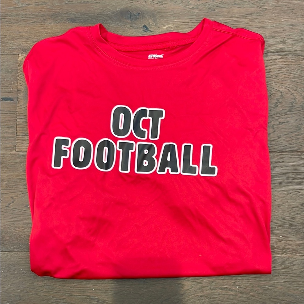 Adult small Red OCT Football T-Shirt